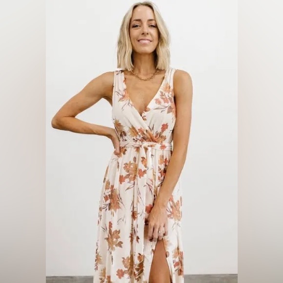 NWT Baltic Born Lennon Velvet Cream/Pink Floral Sleeveless Maxi XS - Picture 3 of 13